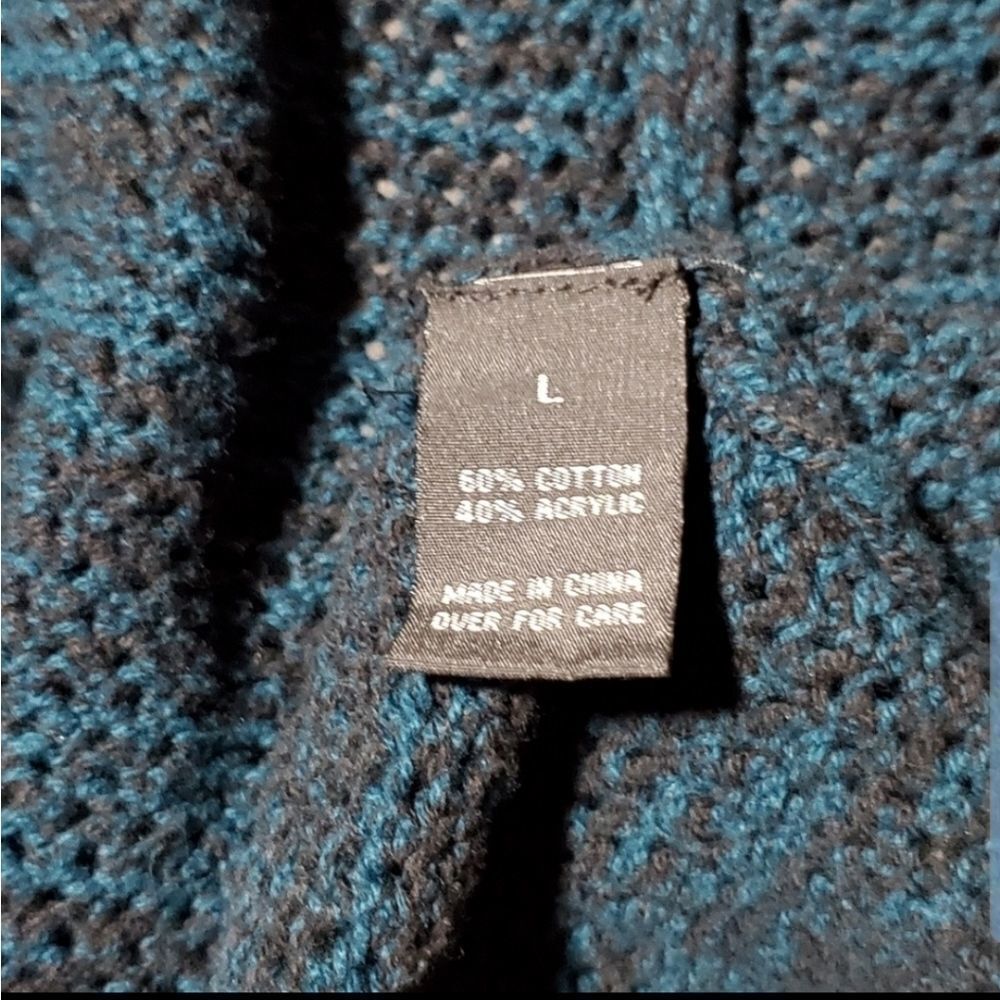 AGB Turquoise Open Weave Cardigan - Picture 5 of 7